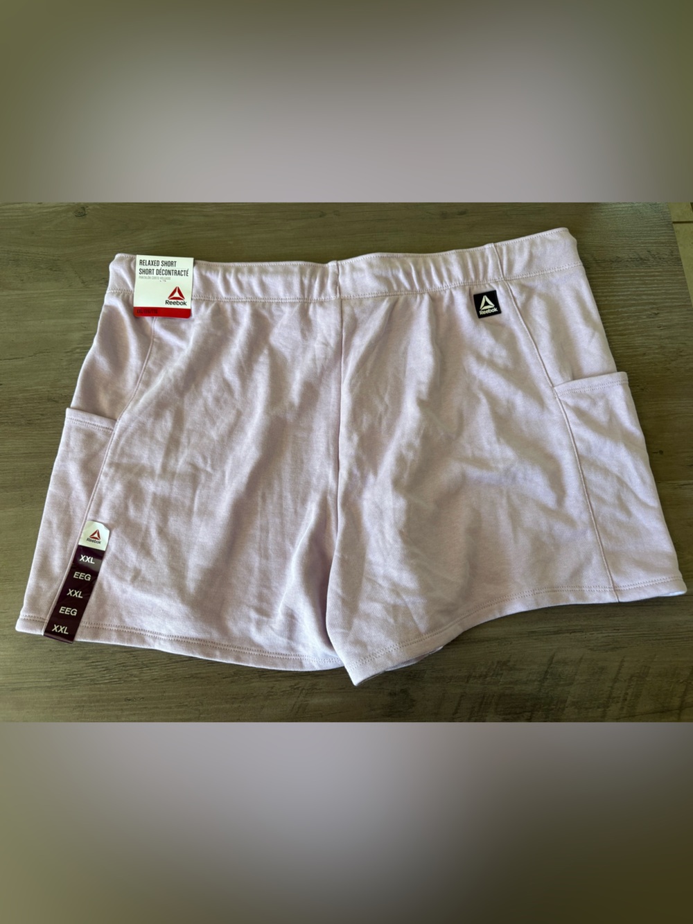 Reebok Relaxed Shorts XXL 20 Pink Drawstring Athletic Lounge NWT